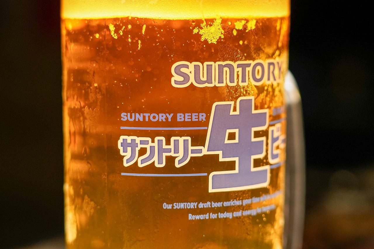 サントリー生ビールのジョッキ